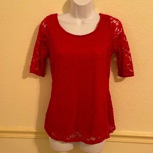 Red Lace Blouse size Small